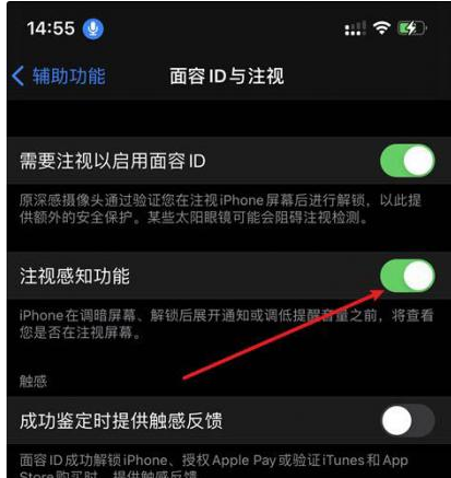 宜丰苹果14维修网点分享iPhone14注视感知功能有什么用 